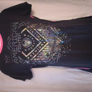 American Fighter Black and Pink Geometric Tee